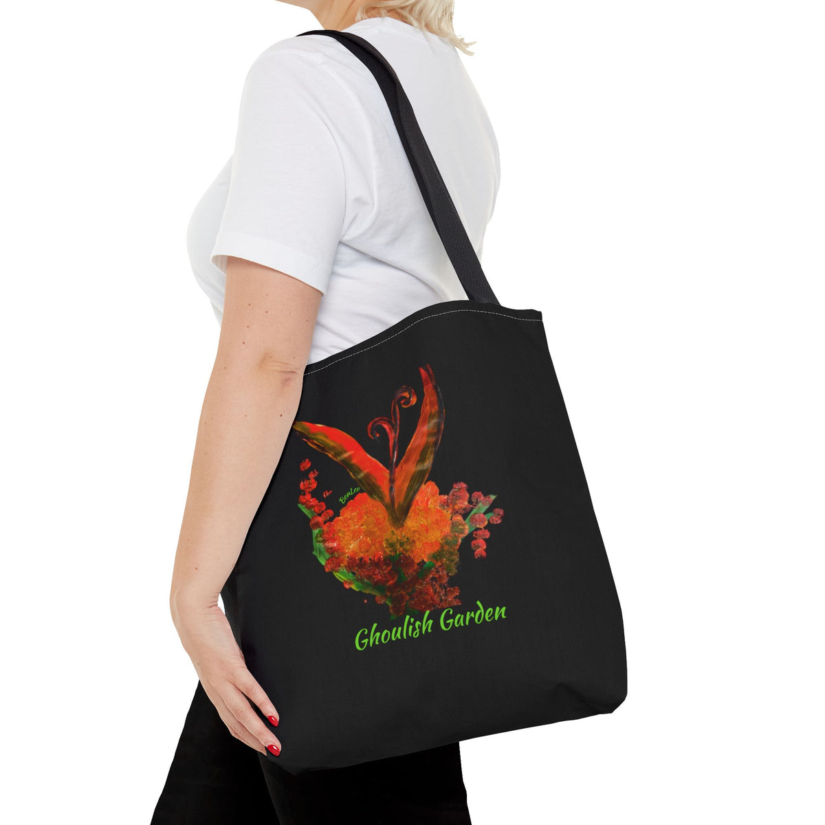 Halloween Ghoulish Garden Bag in Orange by Bonnie Diczhazy