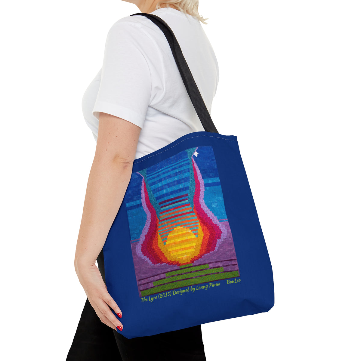 The Lyre (2015) Designed by Lenny Pinna Tote Bag in Blue