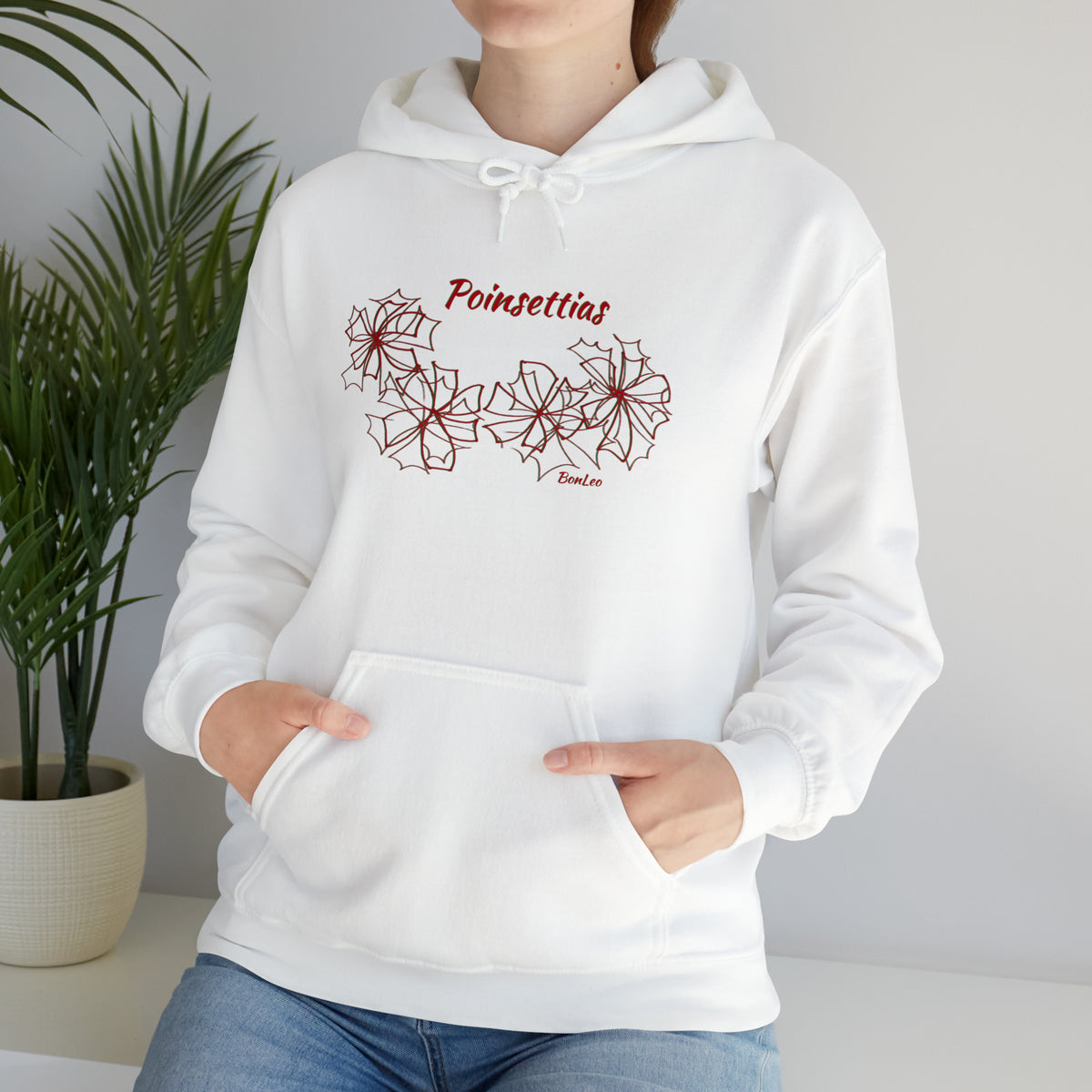 Poinsettias Hooded Sweatshirt