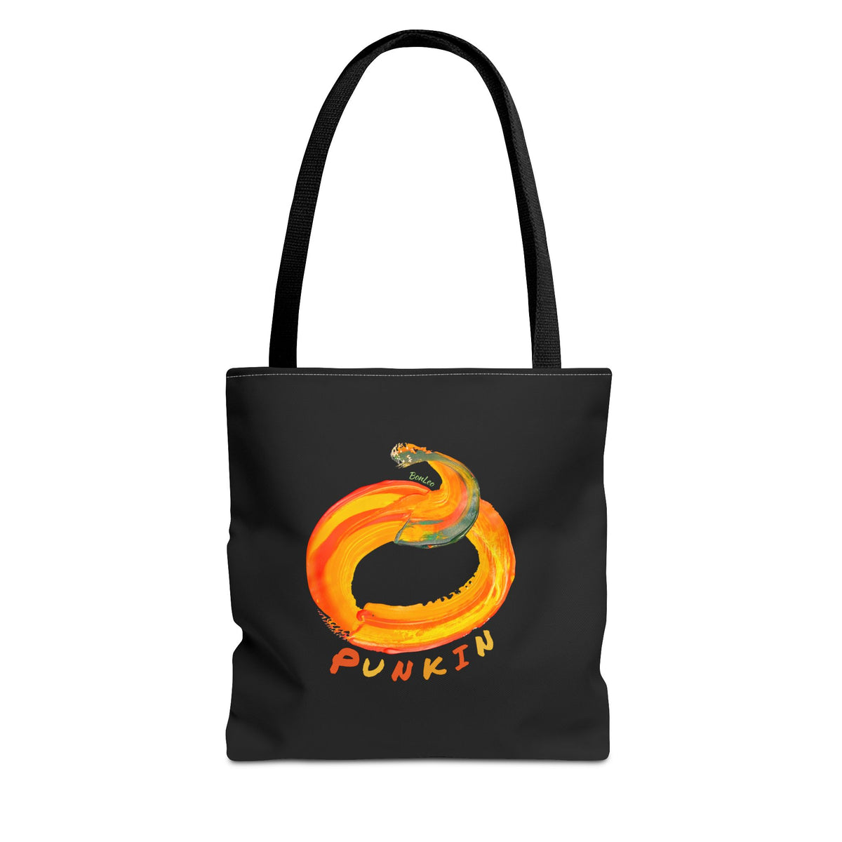 Halloween Punkin Black Unisex Heavy Tote Bag by BonLeo