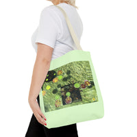 Waterlilies at The Getty Villa Mint Green, Photograph by Lenny Pinna Tote Bag