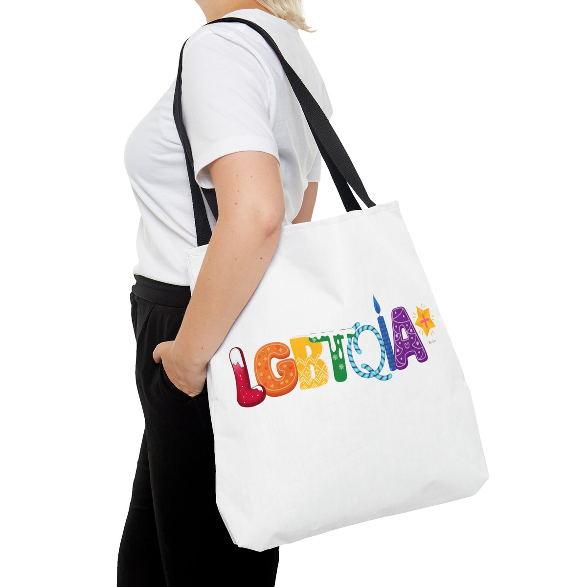 LGBTQIA+ Holiday Pride Polyester Tote Bag