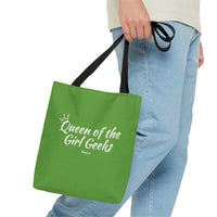 Queen of the Girl Geeks Polyester Tote Bag in Green