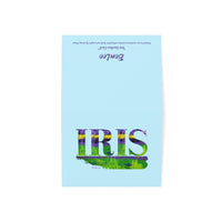 Iris Garden Greeting Cards in Purple and Green (1, 10, 30, and 50pcs)