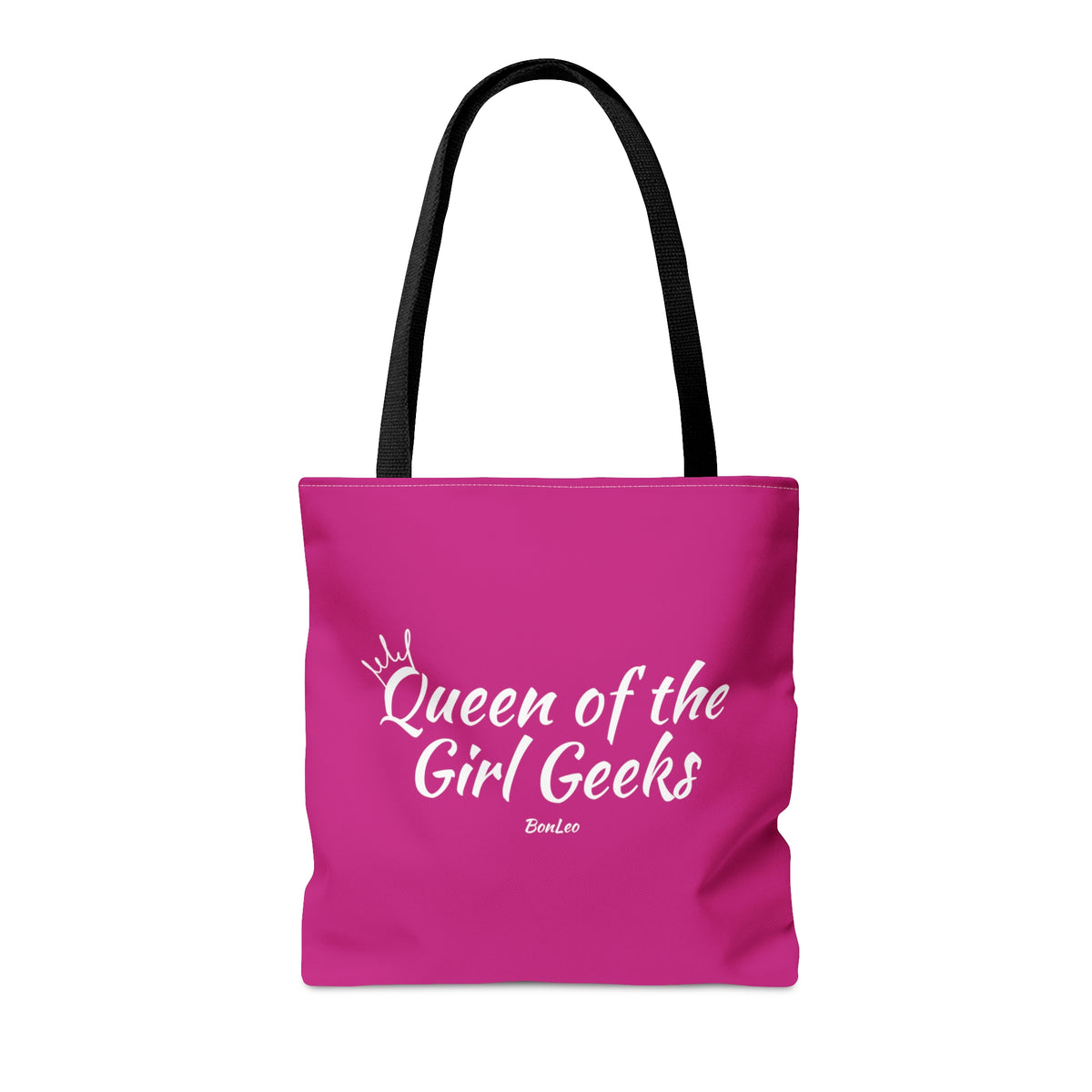 Queen of the Girl Geeks Polyester Tote Bag in Pink