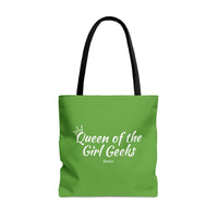 Queen of the Girl Geeks Polyester Tote Bag in Green