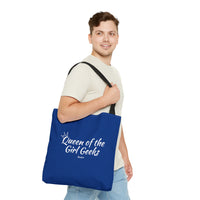 Queen of the Girl Geeks Polyester Tote Bag in Dark Blue