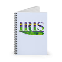 Iris Garden  in Purple and Green Spiral Notebook - Ruled Line