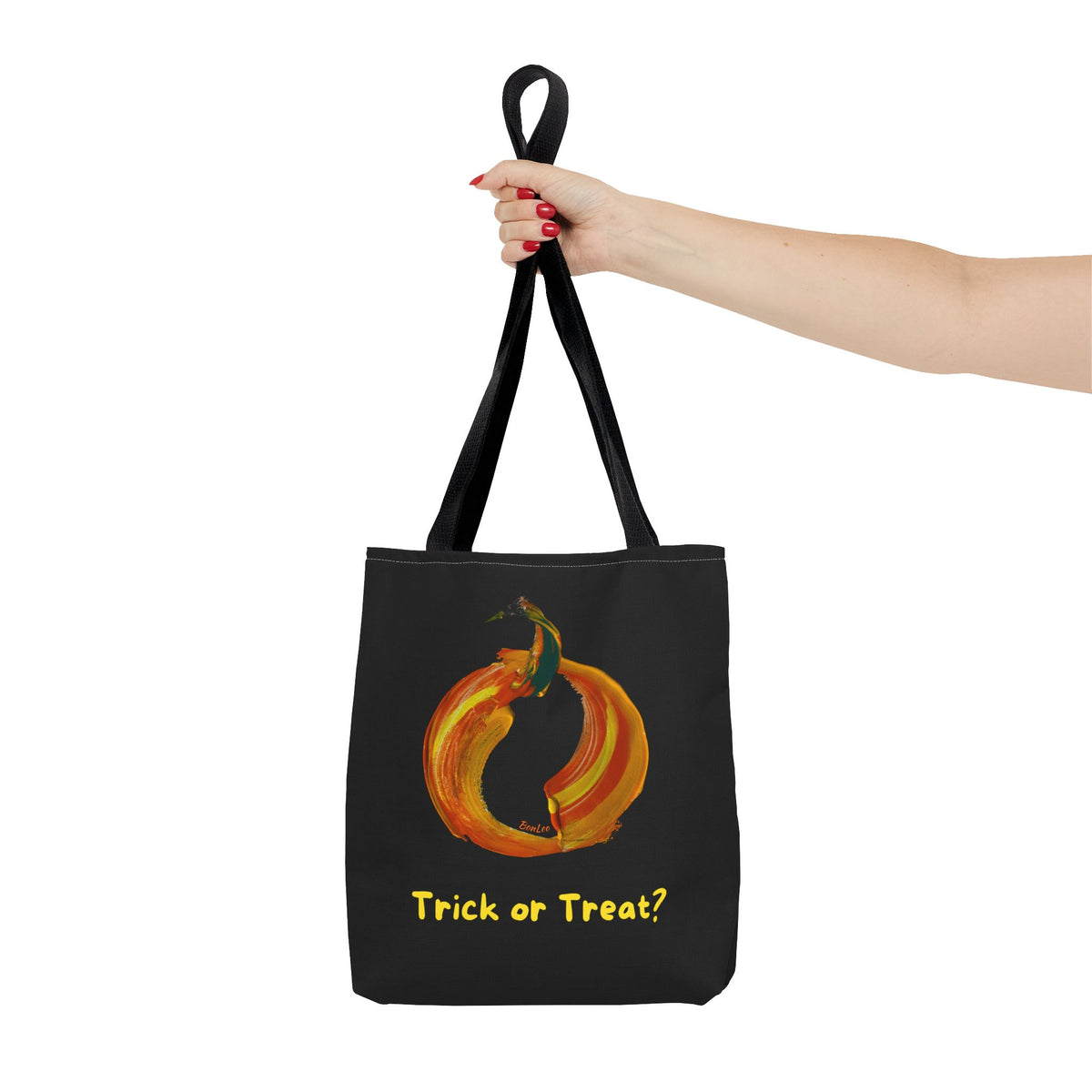 Fiery Halloween Pumpkin Trick or Treat Bag by Lenny Pinna