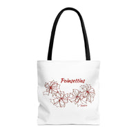 Poinsettias Polyester Tote Bag