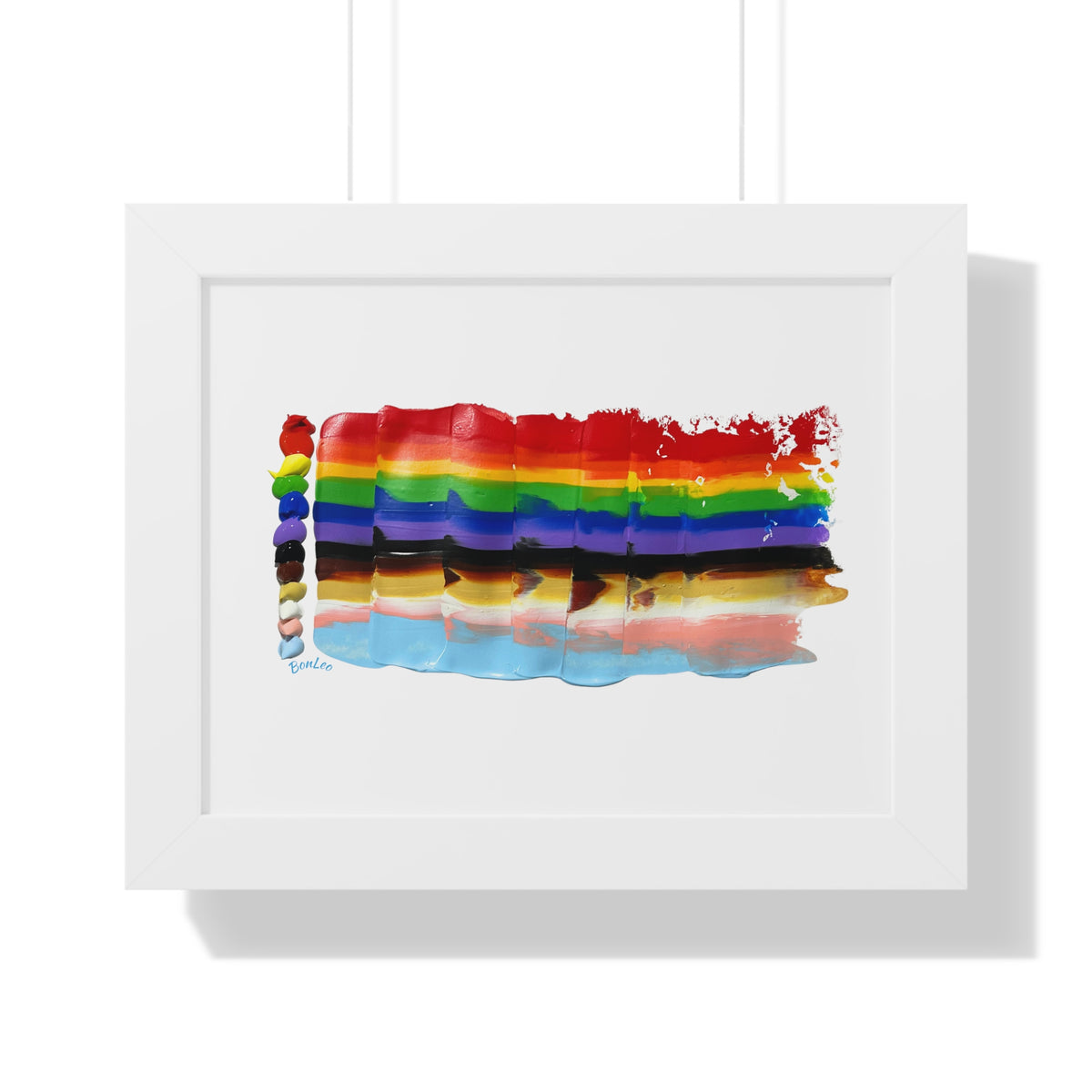 Pride Flag 2024 in LGBTQIA+ Rainbow Framed Horizontal Poster