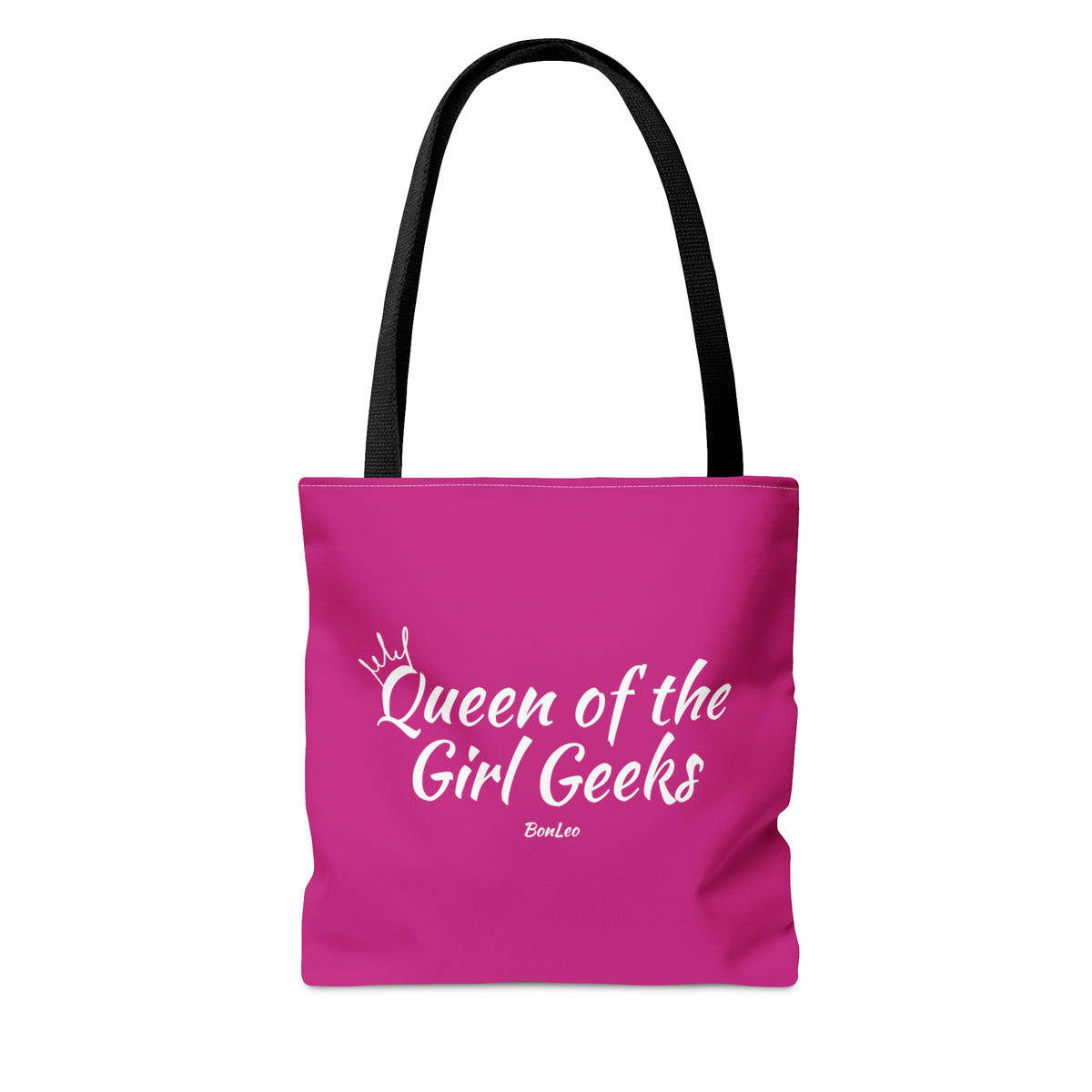 Queen of the Girl Geeks Polyester Tote Bag in Pink