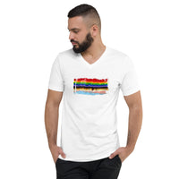 Pride Flag 2024 Unisex Short Sleeve V-Neck T-Shirt